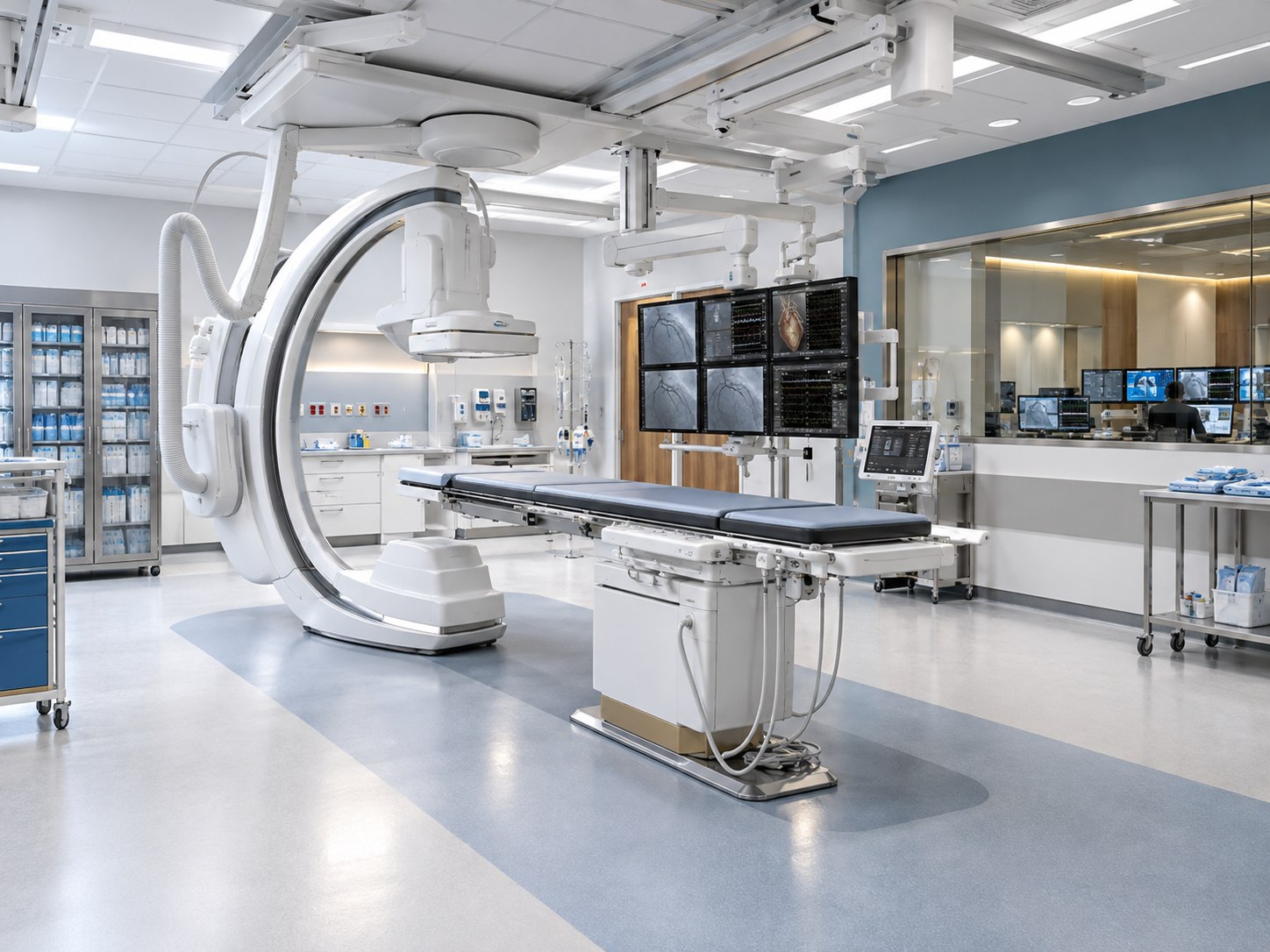 A contemporary cardiac catheterization laboratory prepared for workflow simulation